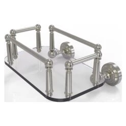 Allied Brass Dottingham Satin Nickel 1-Tier Brass Wall Mount Bathroom Shelf