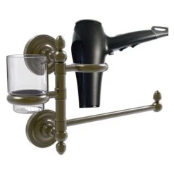 Allied Brass Prestige Regal Antique Brass Brass Hair Dryer Holder
