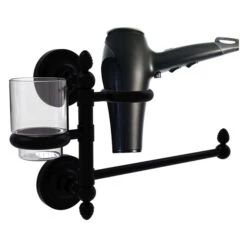 Allied Brass Prestige Regal Matte Black Brass Hair Dryer Holder