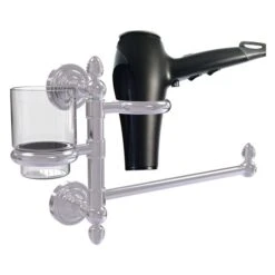 Allied Brass Dottingham Satin Chrome Brass Hair Dryer Holder