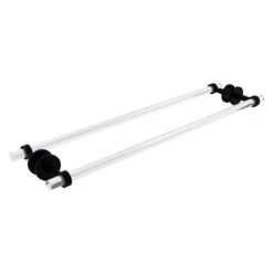 Allied Brass Clearview 30-in Back To Back Shower Door Towel Bar In Matte Black