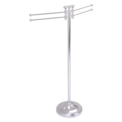 Allied Brass Retro Wave Satin Chrome Freestanding Towel Rack