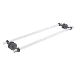 Allied Brass Clearview 30-in Back To Back Shower Door Towel Bar With Dotted Accents In Matte Grey