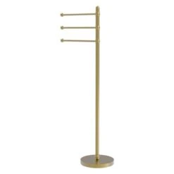 Allied Brass Satin Brass Freestanding Towel Rack