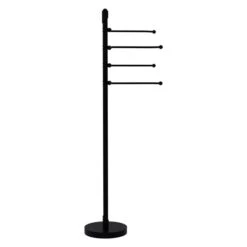 Allied Brass Soho Matte Black Freestanding Towel Rack