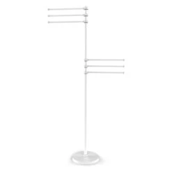 Allied Brass Matte White Freestanding Towel Stand With 6 Pivoting 12-in Arms
