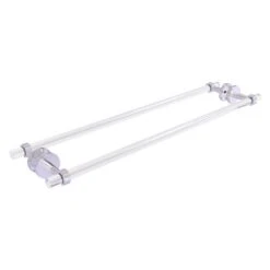 Allied Brass Clearview 30-in Back To Back Shower Door Towel Bar With Grooved Accents In Satin Chrome