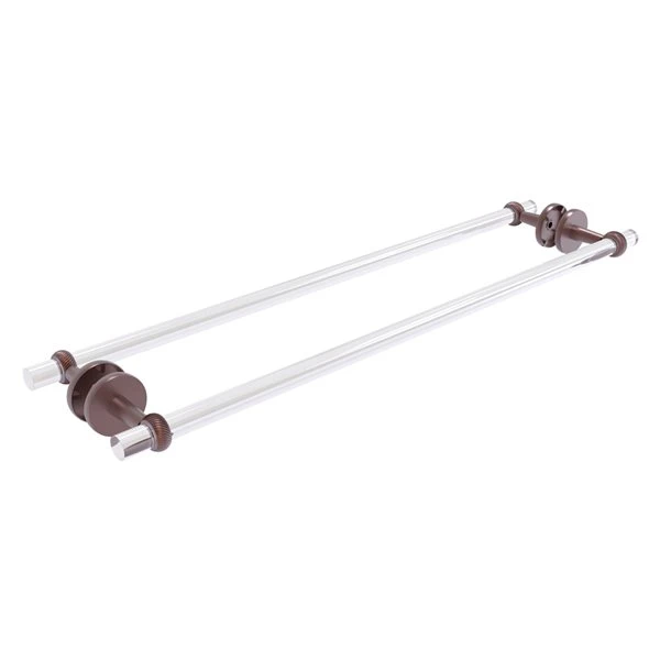 Allied Brass Clearview 30-in Back To Back Shower Door Towel Bar With Twisted Accents In Antique Copper 3 Allied Brass Clearview 30-in Back To Back Shower Door Towel Bar With Twisted Accents In Antique Copper