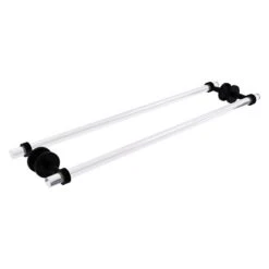Allied Brass Clearview 30-in Back To Back Shower Door Towel Bar With Dotted Accents In Matte Black