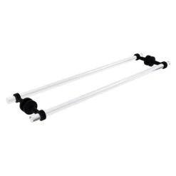 Allied Brass Pacific Beach 30-in Back To Back Shower Door Towel Bar With Grooved Accents In Matte Black
