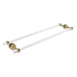 Allied Brass Pacific Beach 30-in Back To Back Shower Door Towel Bar In Unlacquered Brass