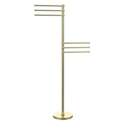 Allied Brass Satin Brass Towel Rack With 6 Pivoting 12-in Arms