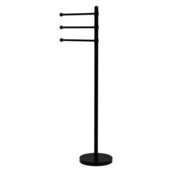 Allied Brass Matte Black Freestanding Towel Rack