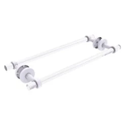 Allied Brass Clearview Matte White 18-in Back To Back Shower Door Towel Bar
