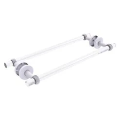 Allied Brass Clearview Matte White 18-in Back To Back Shower Door Towel Bar With Twisted Accents