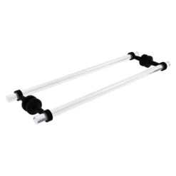 Allied Brass Pacific Beach Matte Black 24-in Back To Back Shower Door Towel Bar With Dotted Accents