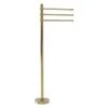 Allied Brass Towel Stand With 3 Pivoting 12-in Arms - Unlacquered Brass