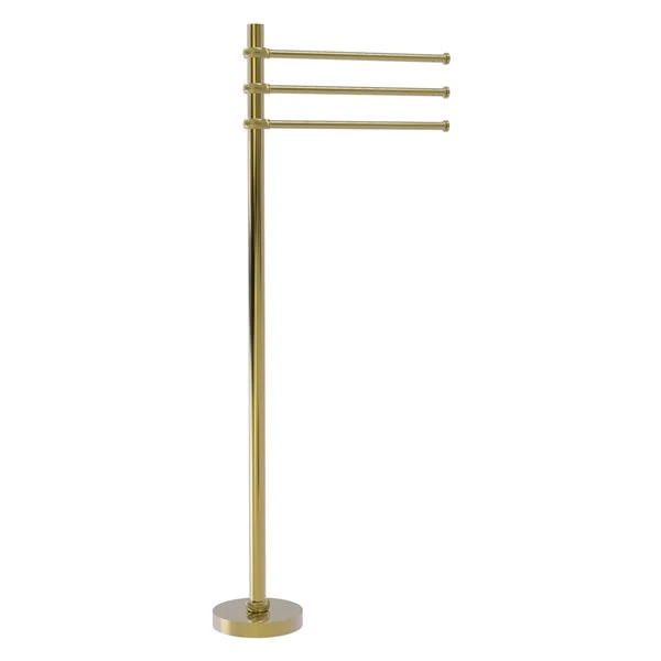Allied Brass Towel Stand With 3 Pivoting 12-in Arms - Unlacquered Brass 3 Allied Brass Towel Stand With 3 Pivoting 12-in Arms - Unlacquered Brass