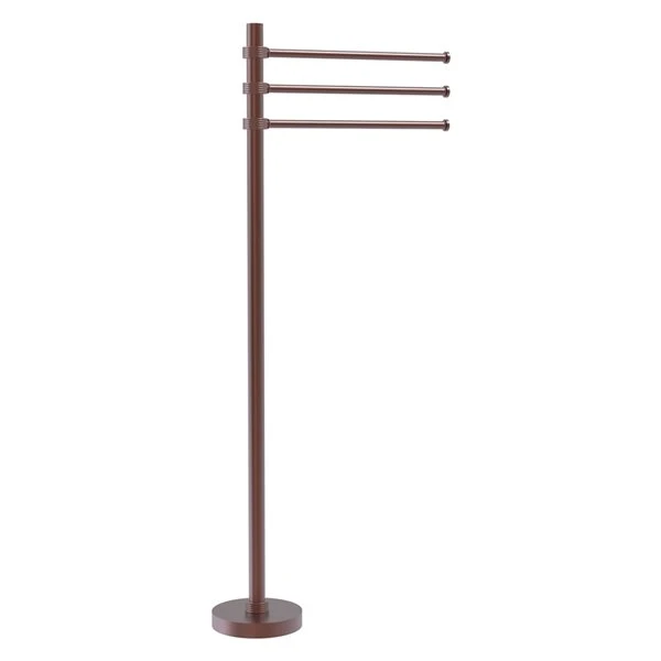 Allied Brass Antique Copper Towel Stand With 3 Pivoting 12-in Arms 3 Allied Brass Antique Copper Towel Stand With 3 Pivoting 12-in Arms
