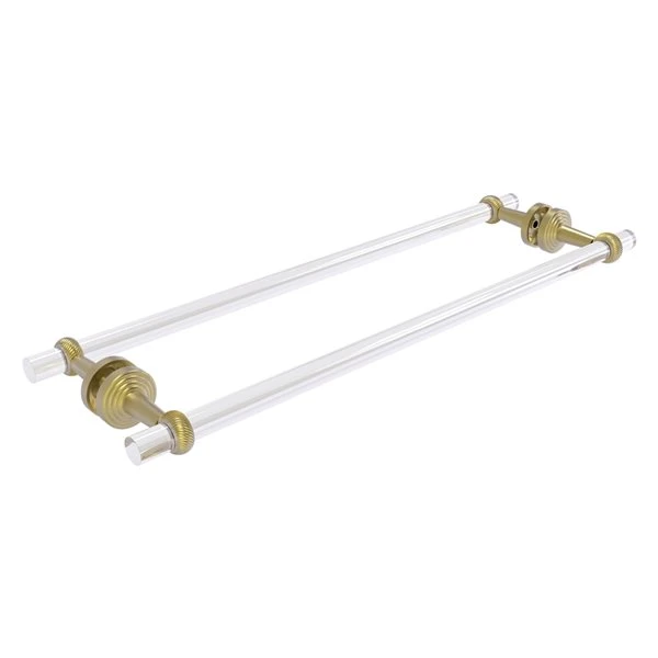 Allied Brass Pacific Beach Satin Brass 24-in Back To Back Shower Door Towel Bar With Twisted Accents 3 Allied Brass Pacific Beach Satin Brass 24-in Back To Back Shower Door Towel Bar With Twisted Accents
