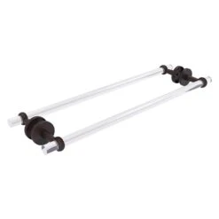 Allied Brass Clearview Venetian Bronze 24-in Back To Back Shower Door Towel Bar With Twisted Accents