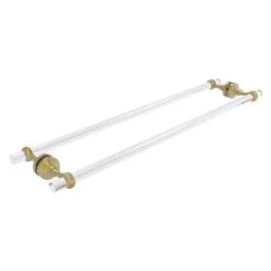Allied Brass Pacific Grove Satin Brass 30-in Back To Back Shower Door Towel Bar With Twisted Accents