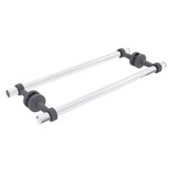 Allied Brass Pacific Beach Matte Grey 18-in Back To Back Shower Door Towel Bar With Grooved Accents