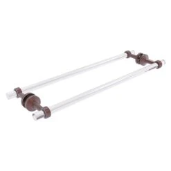 Allied Brass Pacific Beach Antique Copper 24-in Back To Back Shower Door Towel Bar With Grooved Accents