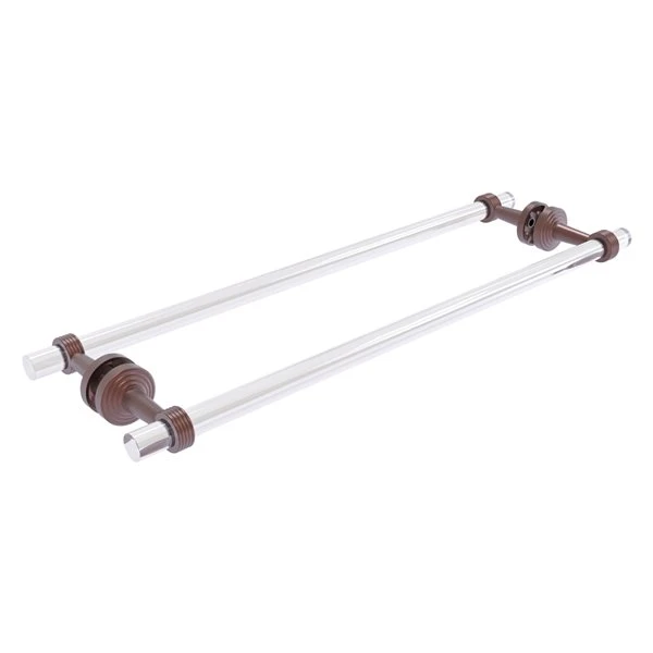 Allied Brass Pacific Beach Antique Copper 24-in Back To Back Shower Door Towel Bar With Grooved Accents 3 Allied Brass Pacific Beach Antique Copper 24-in Back To Back Shower Door Towel Bar With Grooved Accents
