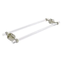 Allied Brass Clearview Polished Nickel 24-in Back To Back Shower Door Towel Bar With Grooved Accents
