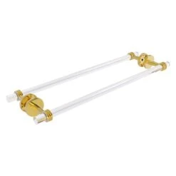 Allied Brass Clearview Polished Brass 24-in Back To Back Shower Door Towel Bar With Dotted Accents