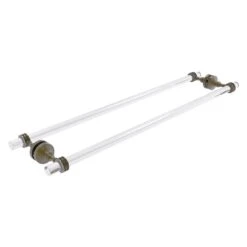 Allied Brass Pacific Grove Antique Brass 30-in Back To Back Shower Door Towel Bar With Dotted Accents