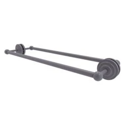 Allied Brass Que New Matte Grey 24-in Back To Back Shower Door Towel Bar
