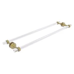 Allied Brass Pacific Grove Satin Brass 30-in Back To Back Shower Door Towel Bar With Grooved Accents