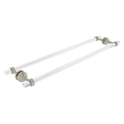 Allied Brass Pacific Grove Polished Nickel 30-in Back To Back Shower Door Towel Bar With Grooved Accents