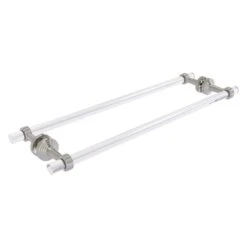 Allied Brass Pacific Beach Satin Nickel 24-in Back To Back Shower Door Towel Bar With Grooved Accents