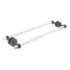 Allied Brass Clearview Matte Grey 24-in Back To Back Shower Door Towel Bar With Dotted Accents