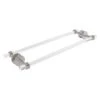 Allied Brass Clearview Satin Nickel 24-in Back To Back Shower Door Towel Bar With Dotted Accents