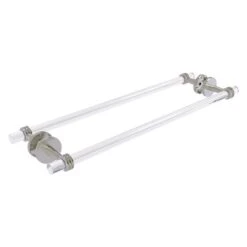 Allied Brass Clearview Satin Nickel 24-in Back To Back Shower Door Towel Bar With Dotted Accents