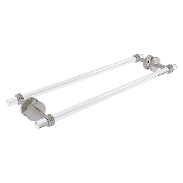 Allied Brass Clearview Satin Nickel 24-in Back To Back Shower Door Towel Bar With Dotted Accents 3 Allied Brass Clearview Satin Nickel 24-in Back To Back Shower Door Towel Bar With Dotted Accents