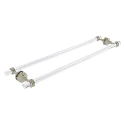Allied Brass Pacific Grove Polished Nickel 30-in Back To Back Shower Door Towel Bar With Dotted Accents