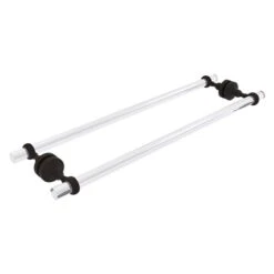 Allied Brass Pacific Grove Oil-Rubbed Bronze 24-in Double Shower Door Towel Bar With Twisted Accents