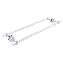 Allied Brass Pacific Grove Polished Chrome 24-in Double Shower Door Towel Bar With Twisted Accents