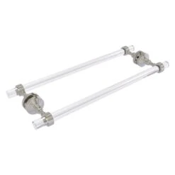 Allied Brass Pacific Grove Satin Nickel 18-in Double Shower Door Towel Bar With Grooved Accents