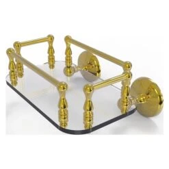 Allied Brass Monte Carlo Polished Brass Wall Mount Glass Bathroom Shelf