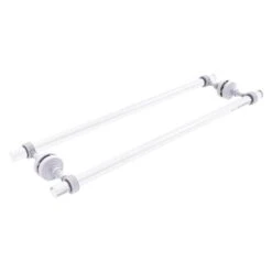Allied Brass Pacific Grove Matte White 24-in Double Shower Door Towel Bar With Grooved Accents