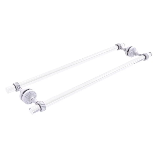 Allied Brass Pacific Grove Matte White 24-in Double Shower Door Towel Bar With Grooved Accents 3 Allied Brass Pacific Grove Matte White 24-in Double Shower Door Towel Bar With Grooved Accents