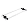 Allied Brass Pacific Grove Matte Black 24-in Double Shower Door Towel Bar With Twisted Accents