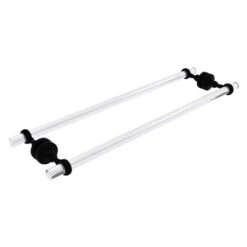 Allied Brass Pacific Grove Matte Black 24-in Double Shower Door Towel Bar With Twisted Accents
