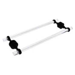 Allied Brass Pacific Grove Matte Black 18-in Double Shower Door Towel Bar With Twisted Accents
